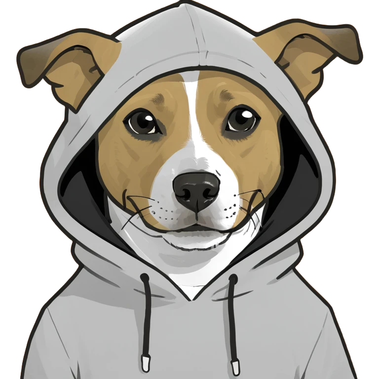 Dog wearing a hoodie  emoji