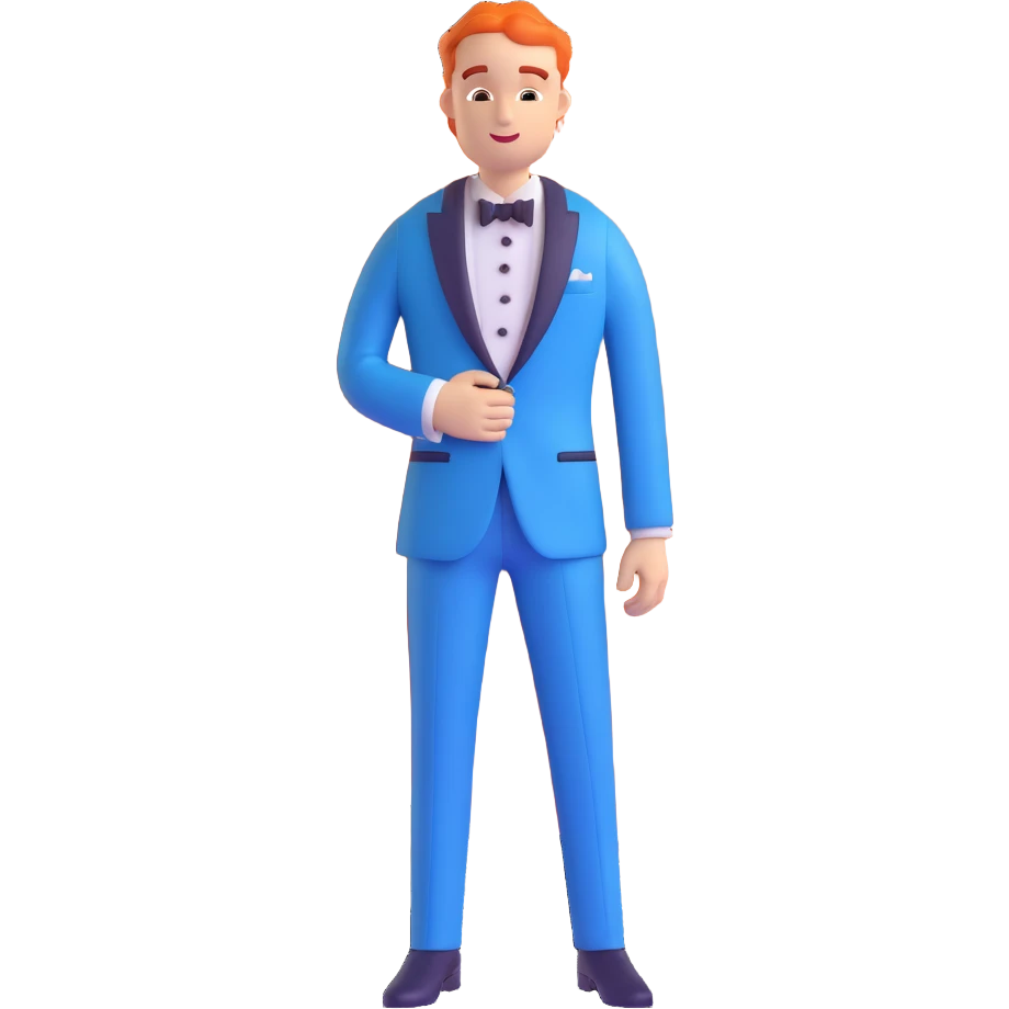 blue tuxedo with open buttons emoji