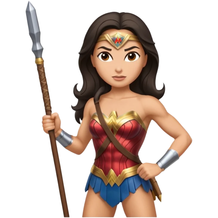 Wonder Woman holding baton emoji