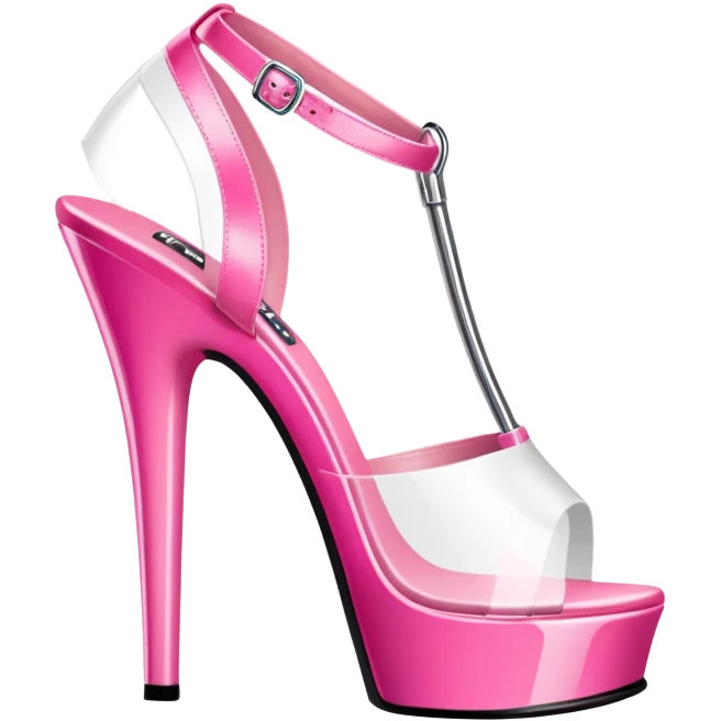 clear platform heel, pole dancing heel, pleaser, , pink emoji