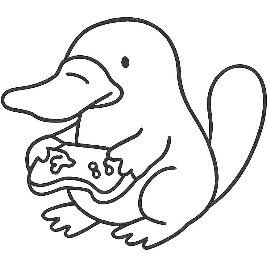 platypus with gamepad emoji