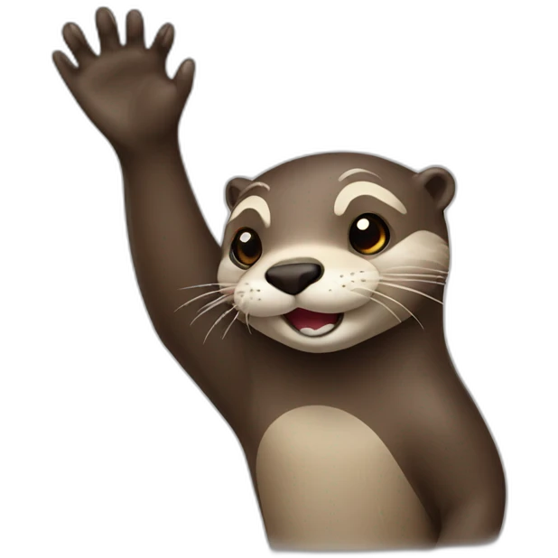 Otter Waving emoji