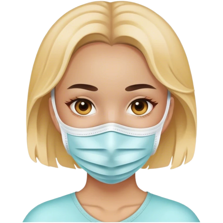 Chica con mascarilla en el rostro  emoji