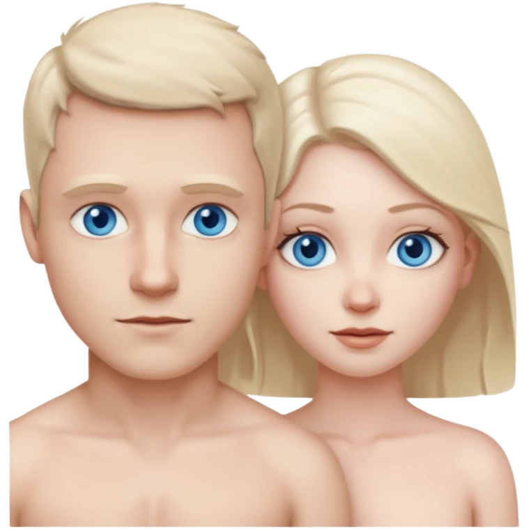 White Man blue eyes and white woman blue eyes having sex naked emoji