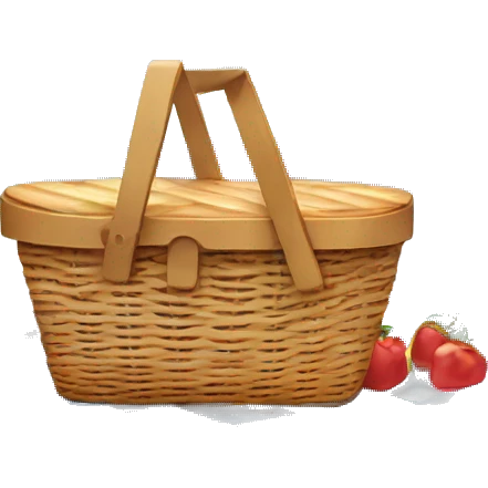a picnic basket on a blanket on a beach emoji