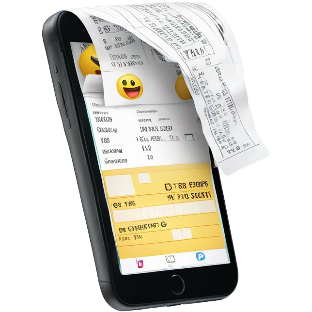 Phone taking picture of a receipt emoji