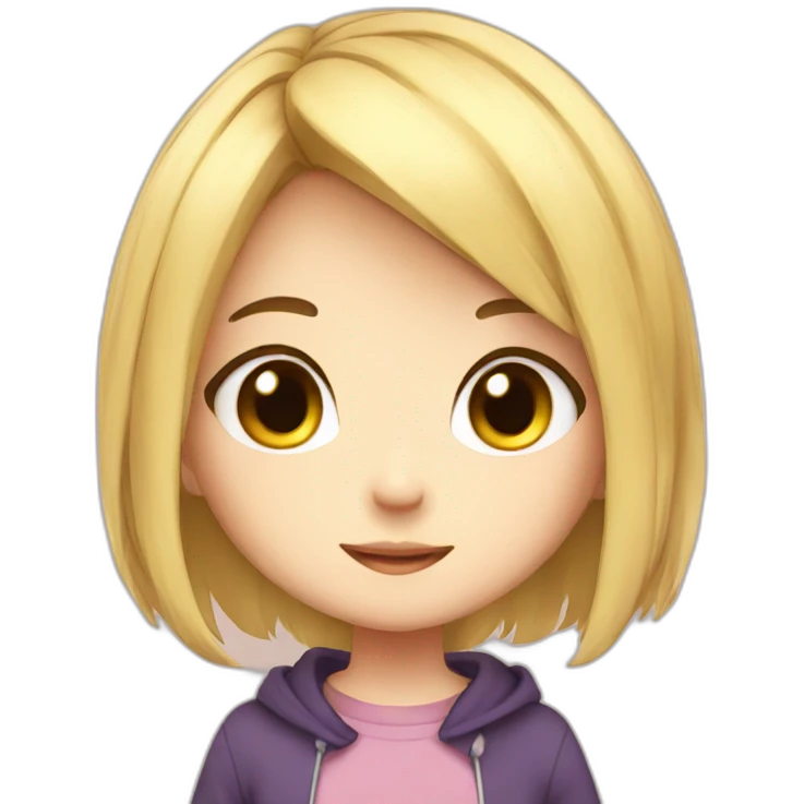 A cute anime girl emoji
