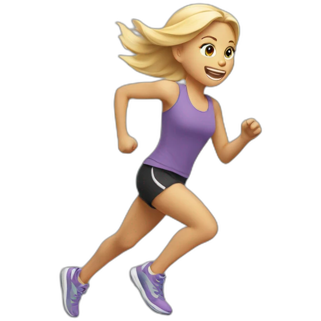 Blond girl running fast emoji