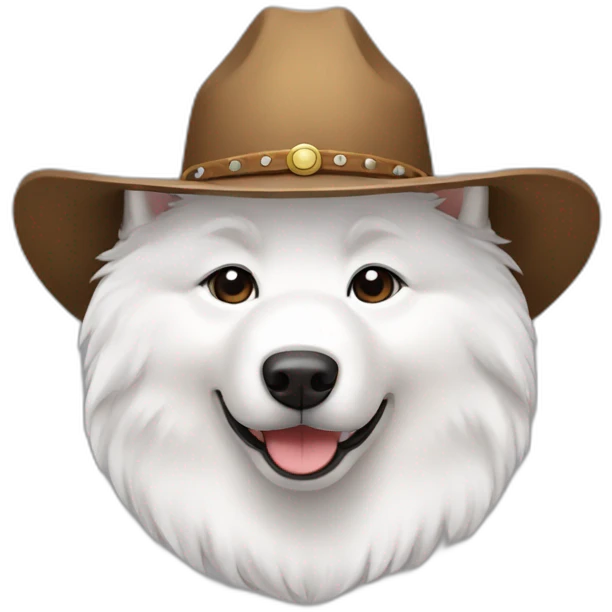 samoyed wearing a cowboy hat emoji