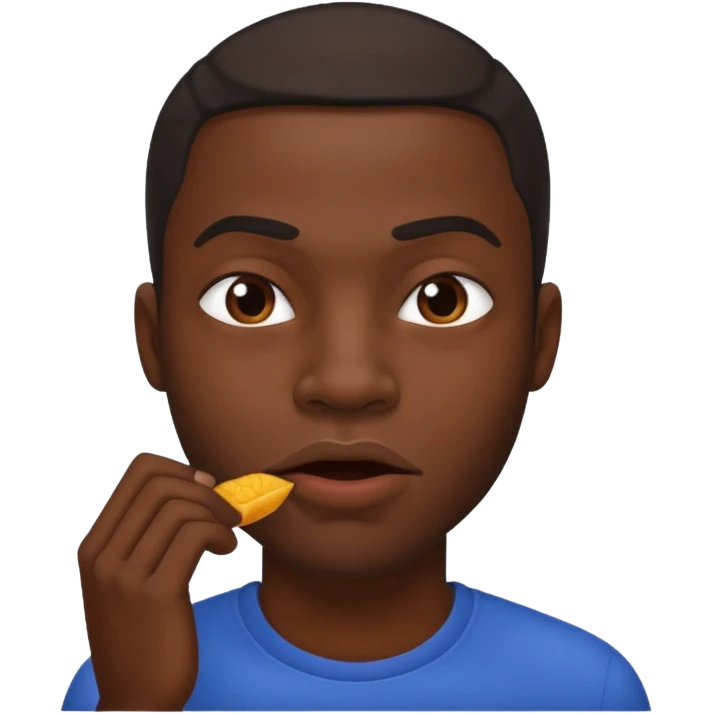 Black man biting his lip emoji