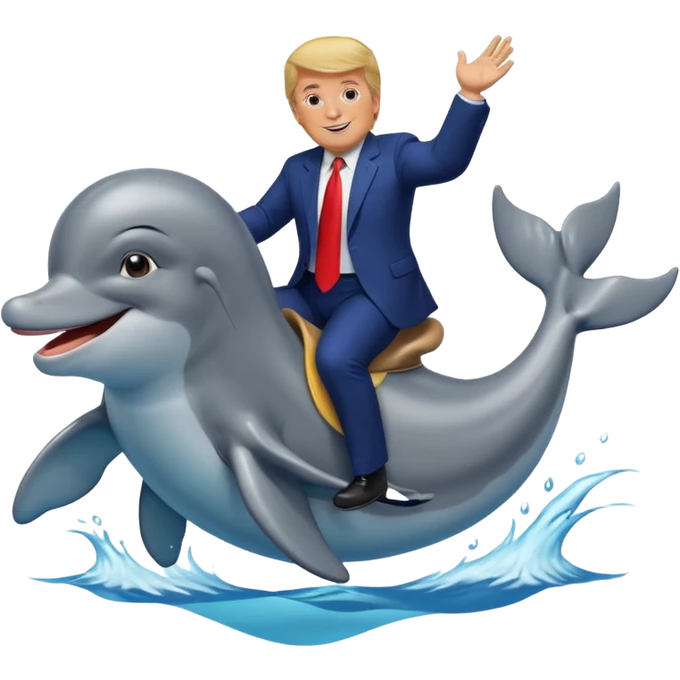 trump riding a dolphin emoji