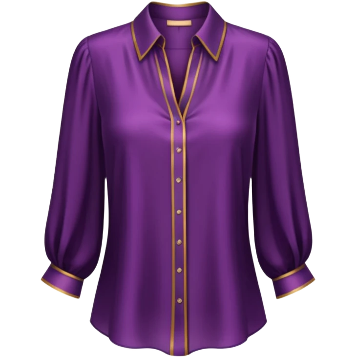 Realistic isolated womens deep plum color detailed blouse. No humans, isolated  emoji