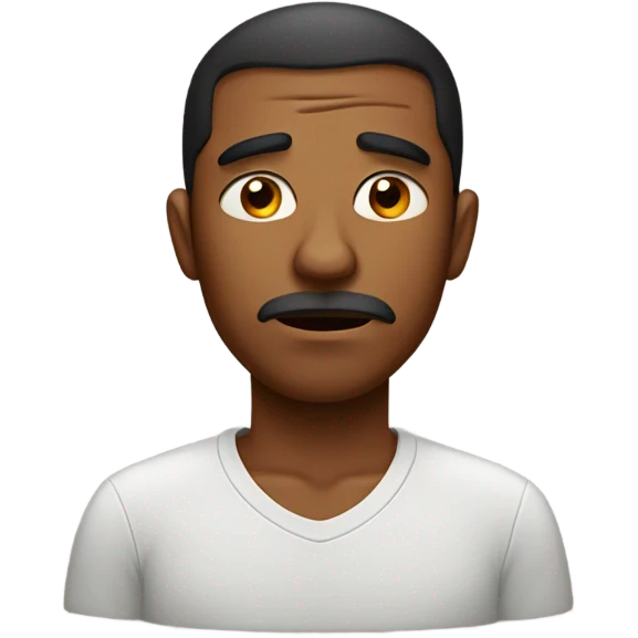 Brown man sad face emoji