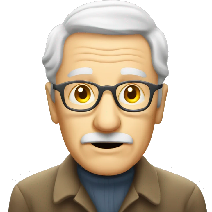pensioner looking against the light emoji