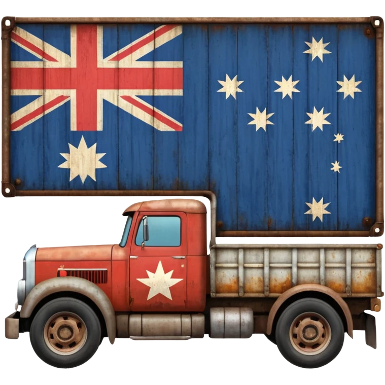 Old Mack truck with Australian flag  on door emoji