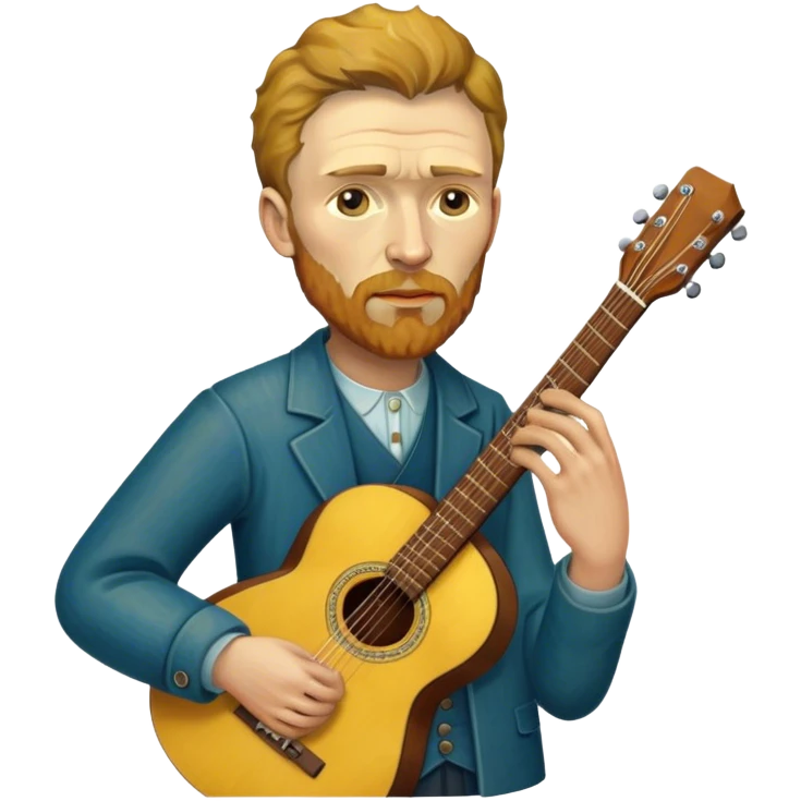 Van gogh with a guitar emoji