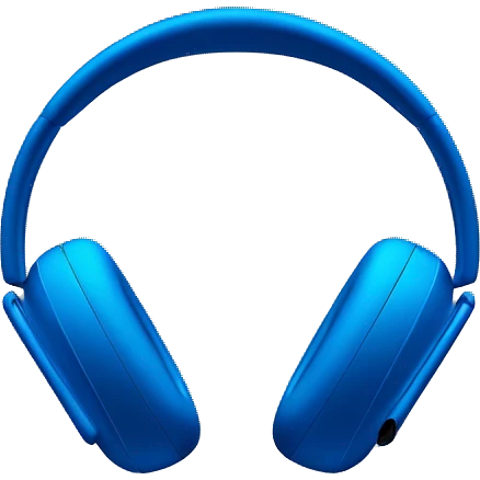 Headset AirPods Max blue on black background  emoji