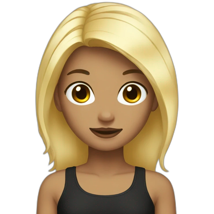 blonde and black hair emoji