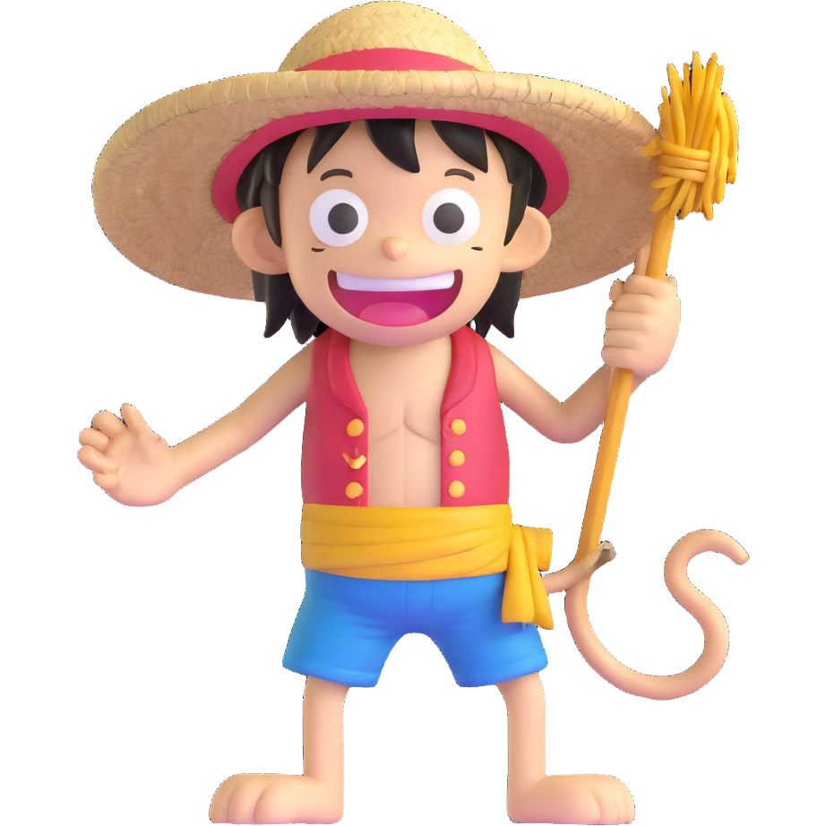 Monkey D. Luffy from One Piece with straw hat emoji