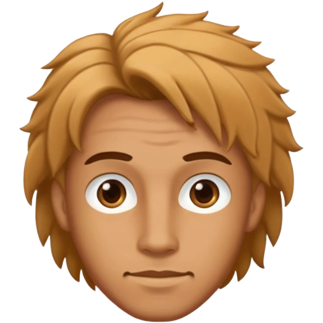 realistic portrait of a man with free forms for hair emoji