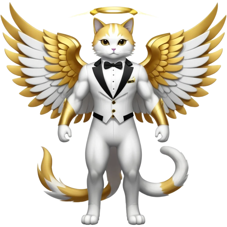 Transcendent celestial infinity cosmic galactic energy Mega neon unicorn dragon hydra hyper rare golden penguin Golden Divine god angel Omni Black and white Super muscular Buff sigma Gigachad cat full body tuxedo colored  emoji