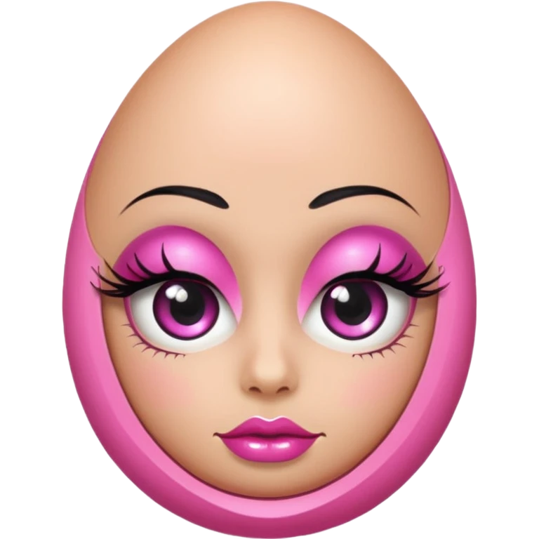 Egg wearing pink makeup and long lashes emoji