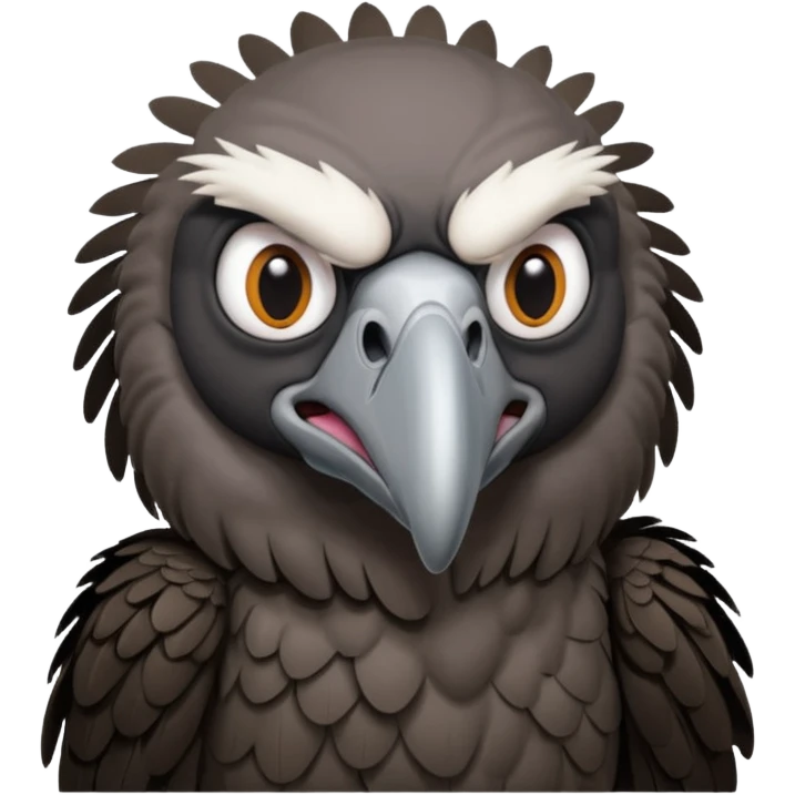 Old black angry  vulture looking to front emoji
