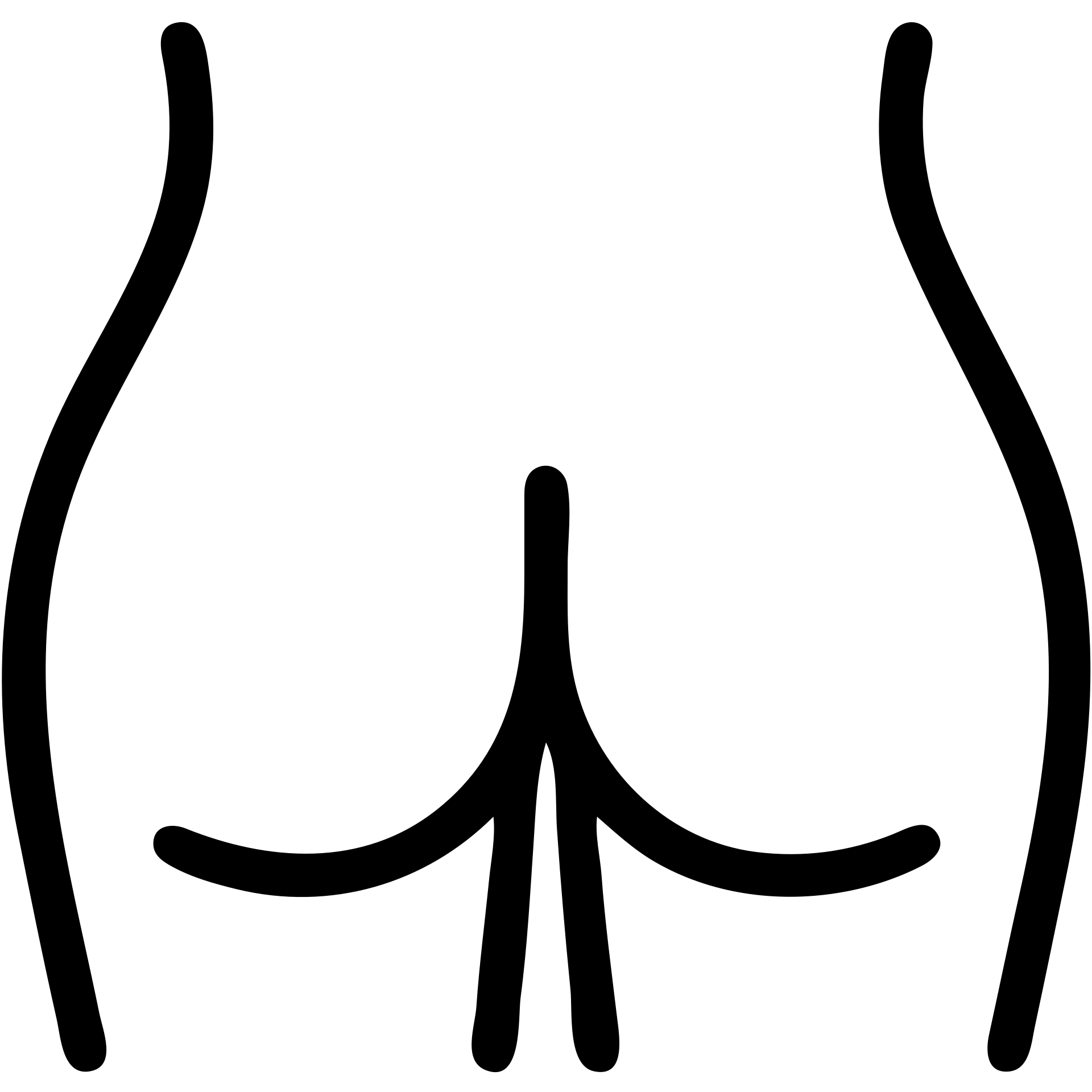 minimal butt, outlined icon, black lines emoji
