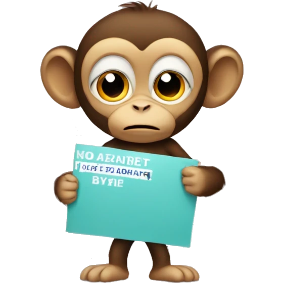 Monkey holding 1 fan sign emoji