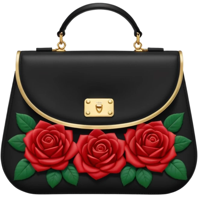 Multicolor Dolce and Gabbana black  gold, red roses, clutch bag emoji