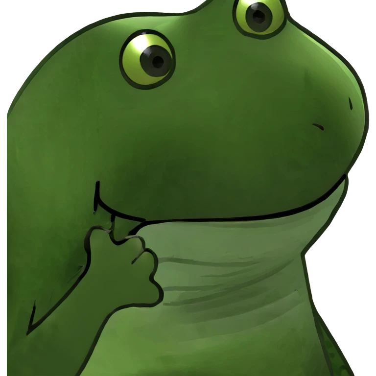 green bufo frog in a happy pose emoji
