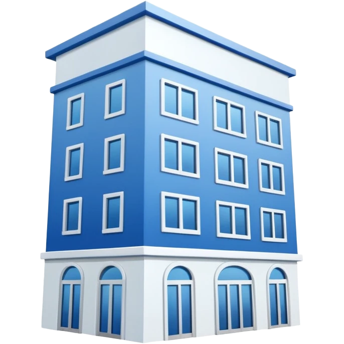 blue and white building from an up left angle emoji