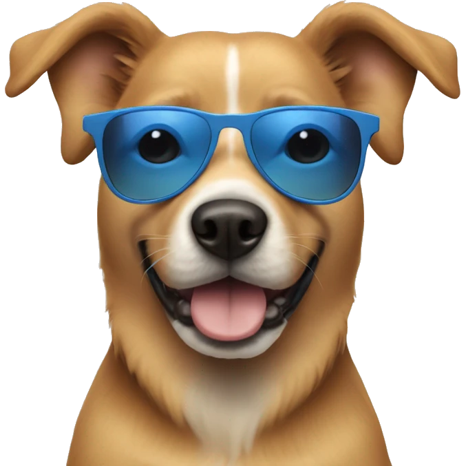 Dog with blue sunglasses  emoji