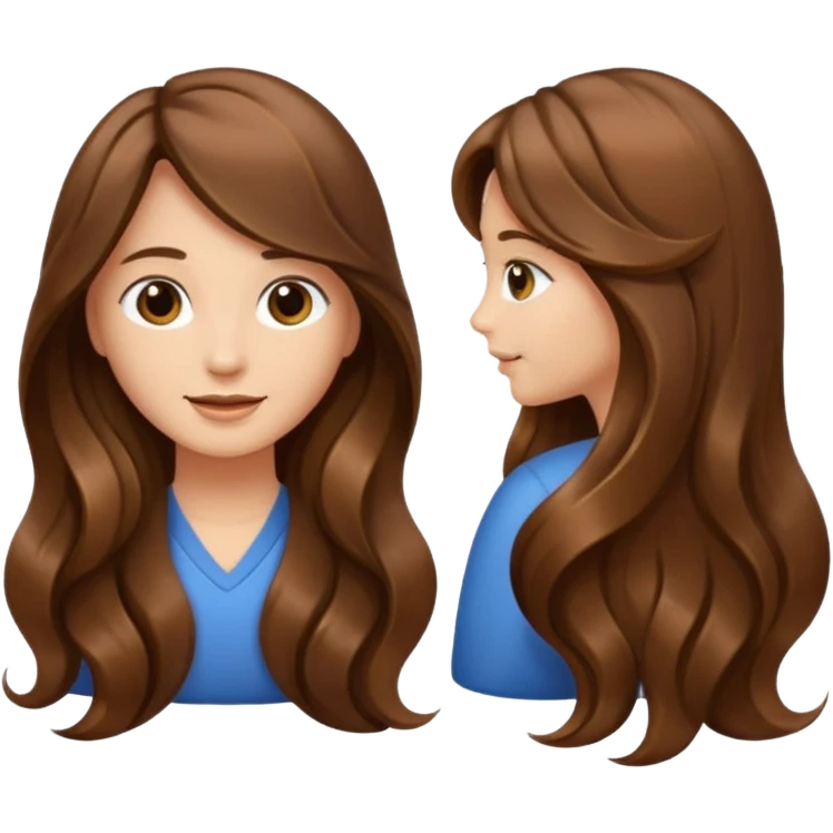 long soft waved brown hair emoji