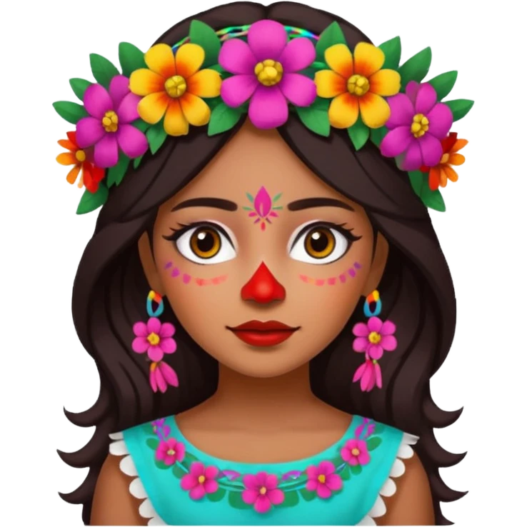 mexican girl with painted face emoji