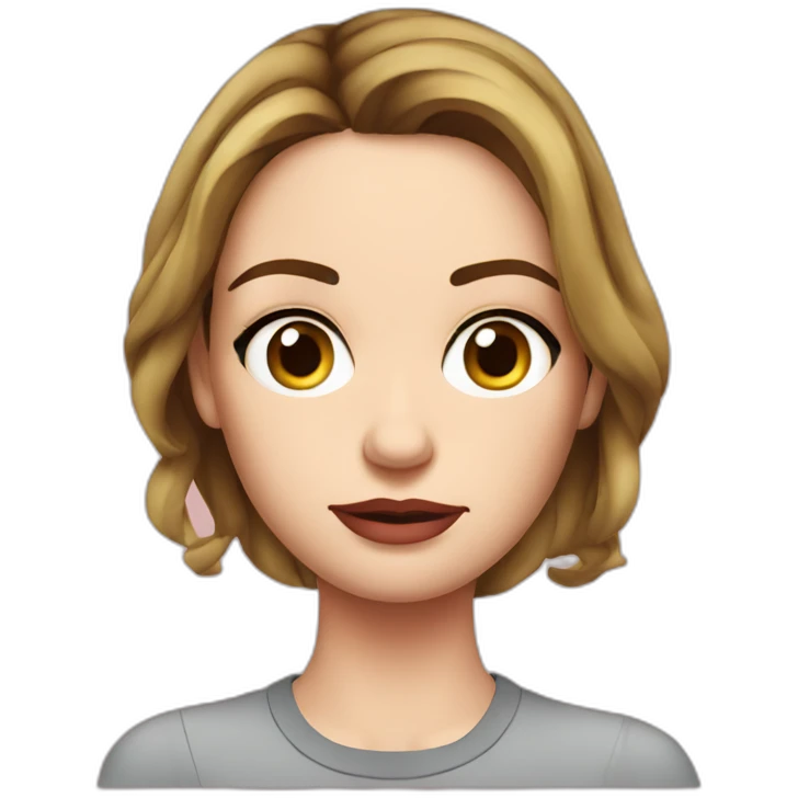 Emily blunt serious cartoon wearing tee emoji
