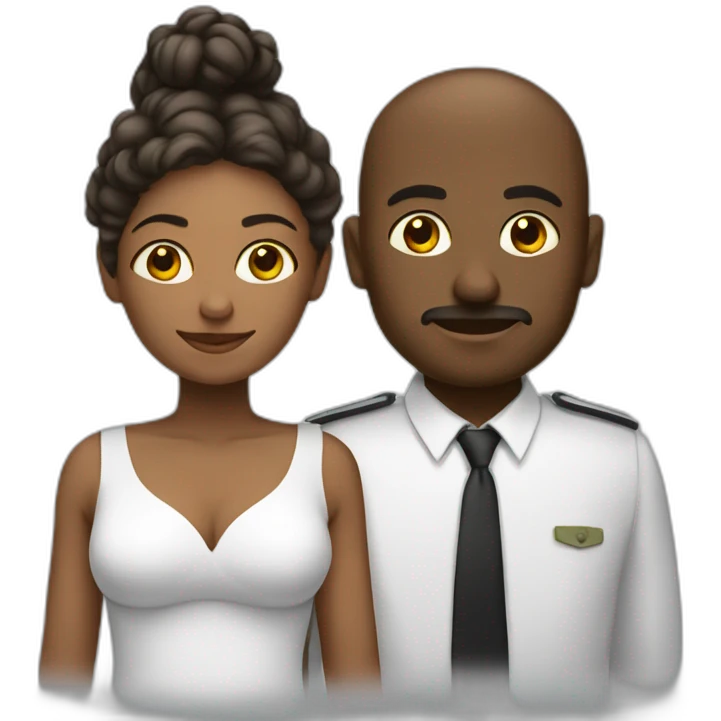 Femme métisse et homme blanc emoji