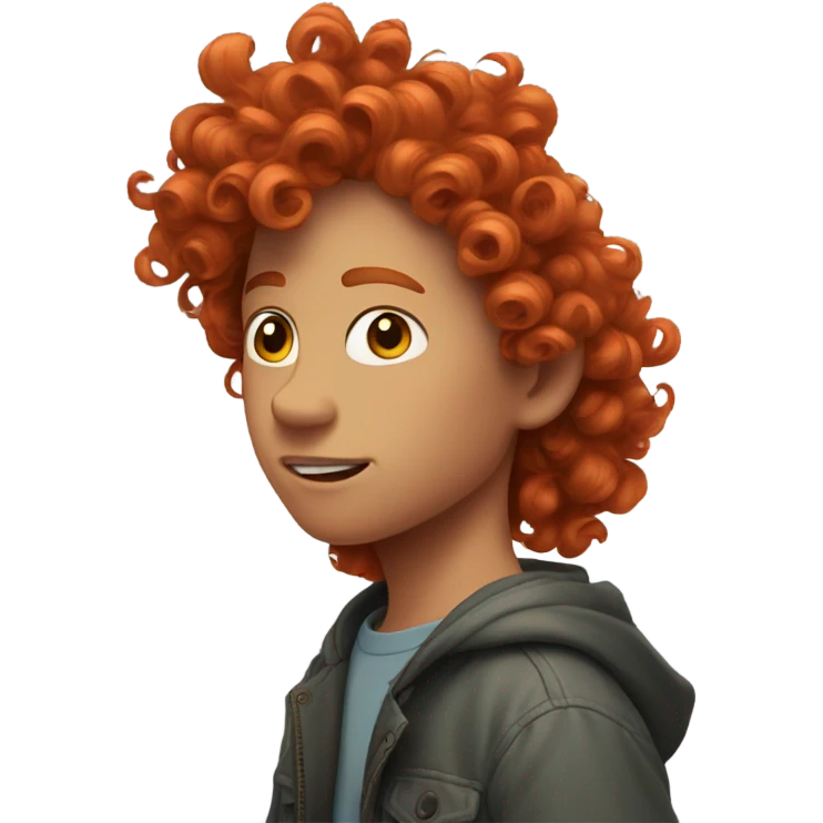 curly red head boy emoji