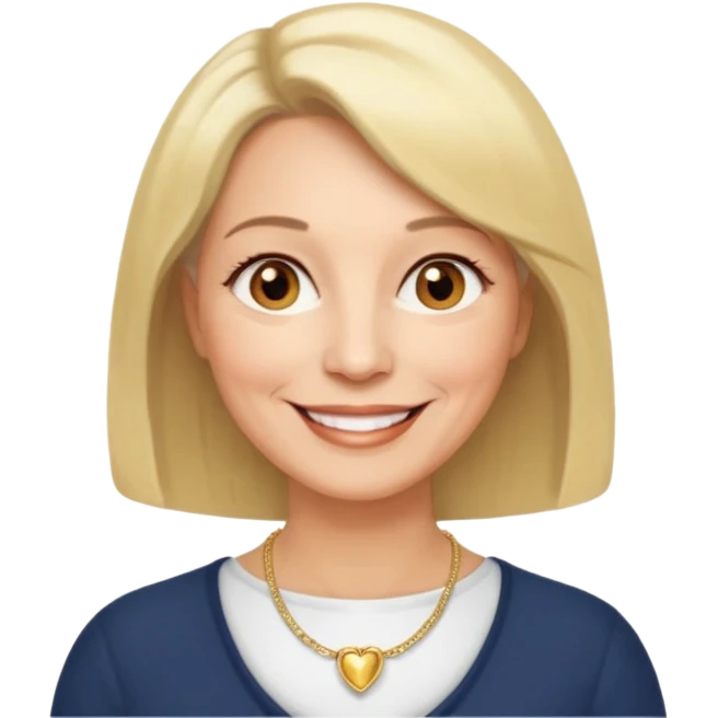 FEMME 60 ANS CHEVEUX CARRé blonds yeux marrons sourrir emoji