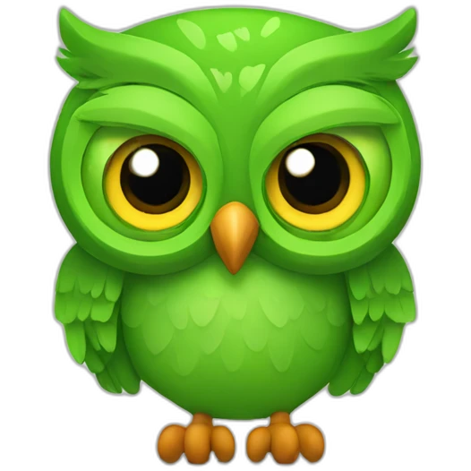 mad duolingo green owl emoji