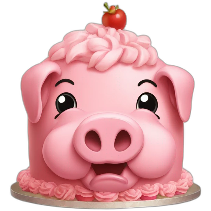 Big pig in cake emoji