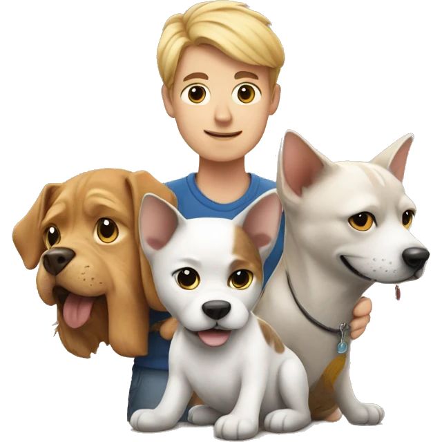 Dog with a cat and a human  emoji
