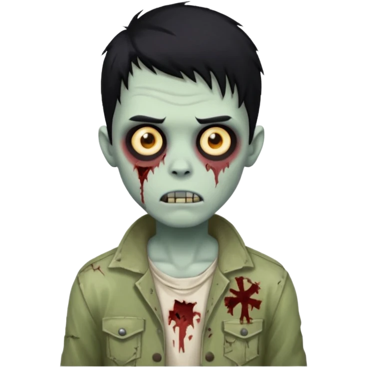 zoombie boy black hair emoji