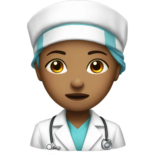 A nurse in tears crying sad emoji