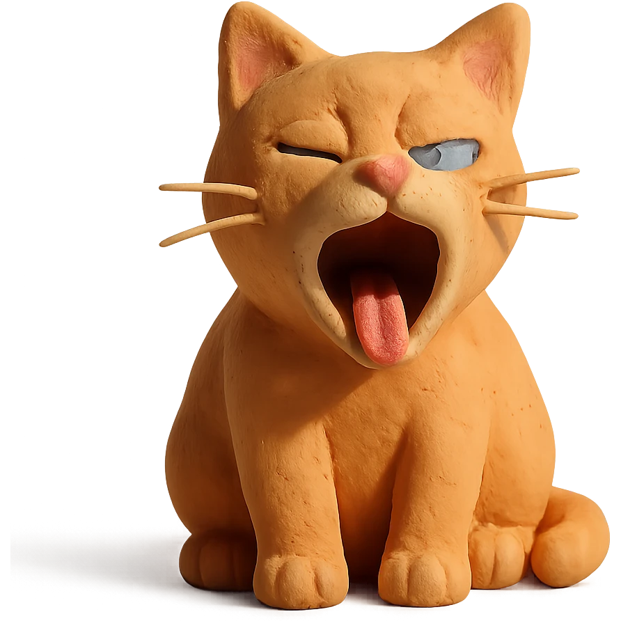 cat yawning but with a sly side-eye emoji