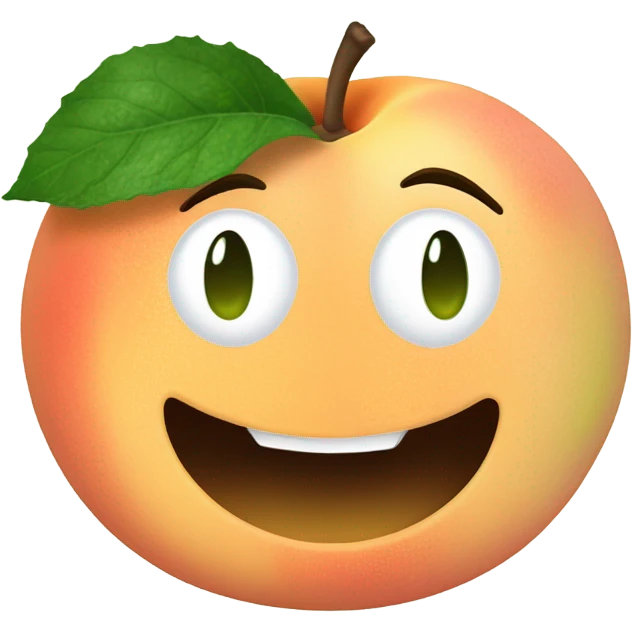 Peach being poked by cucumber emoji