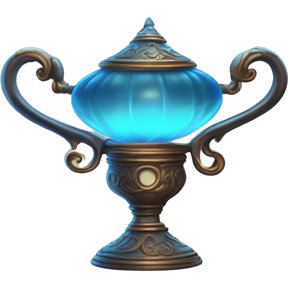 glowing magic lamp with a wisp of smoke curling out emoji