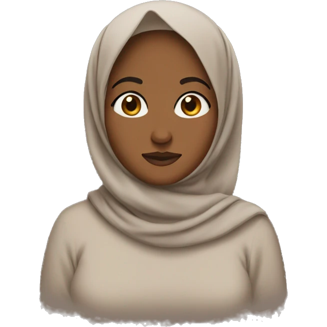brown skinned emoji shrugging with flowy hijab style emoji