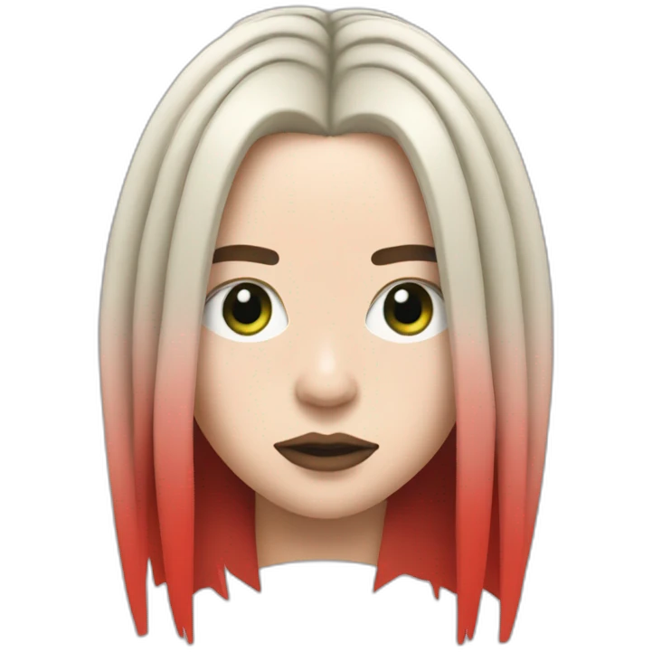billie eilish with red roots emoji