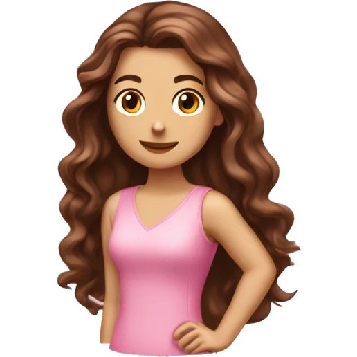 cœur brisé rose brunette rose in long hair emoji